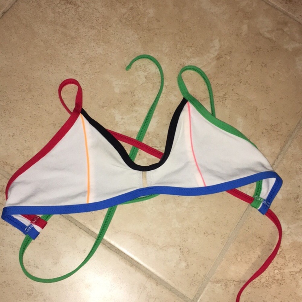 Rare Jolyn Hunter Bikini Top Colorblock Luke/ Spaz